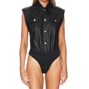 NEW NONCHALANTLABEL carlyle bodysuit in jet black